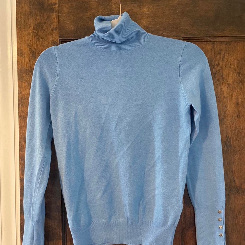 Light Blue Zara Mock Neck Sweater (Never Worn)